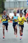 Haile Gebrselassie leads Mo Farah and Kenenisa Bekele in the BUPA Great North Run.